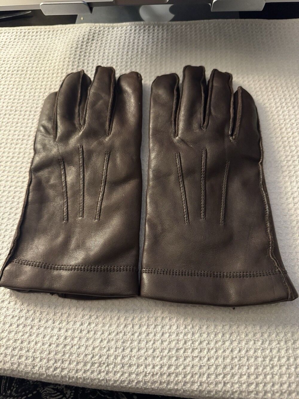 Banana Republic Italian Leather Cashmere Lined Gloves Brown Pristine Condition